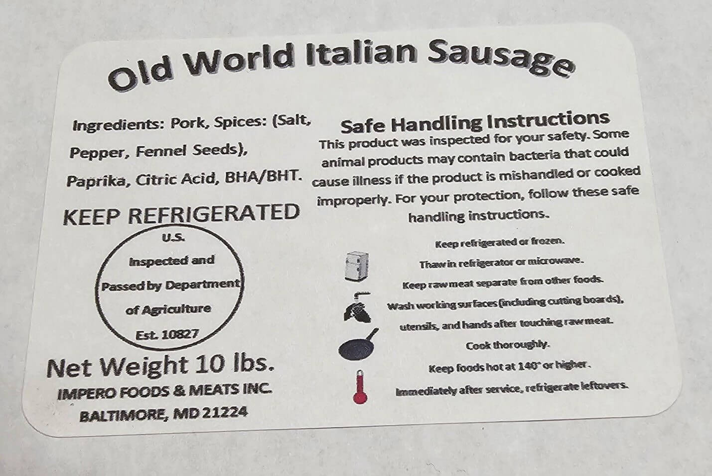 recalled pork sausage