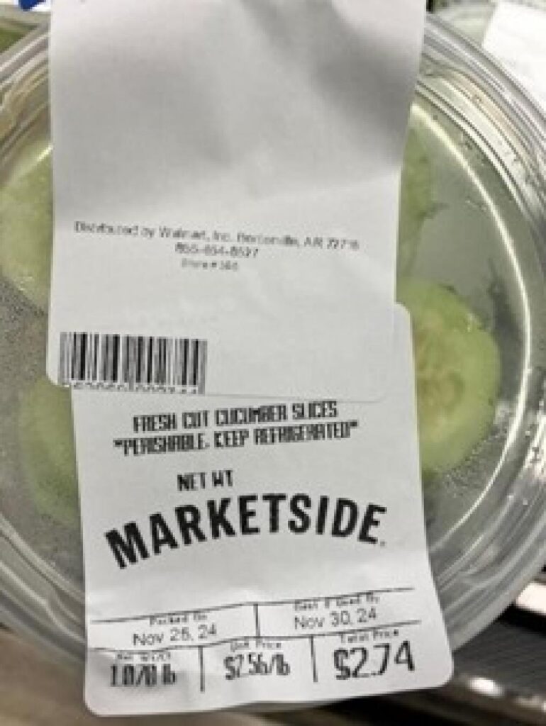 Walmart is Recalling Cucumber Slices Sold in Texas Stores Over Salmonella Risk