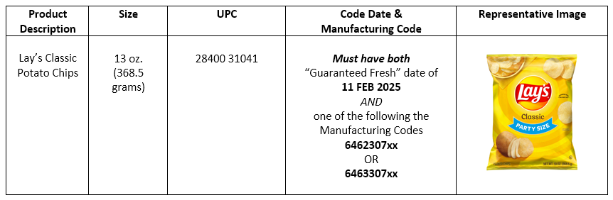 recalled Lay's chips